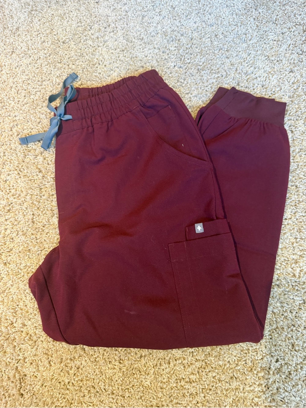 Figs Women's Burgundy Jogger Scrub Pants